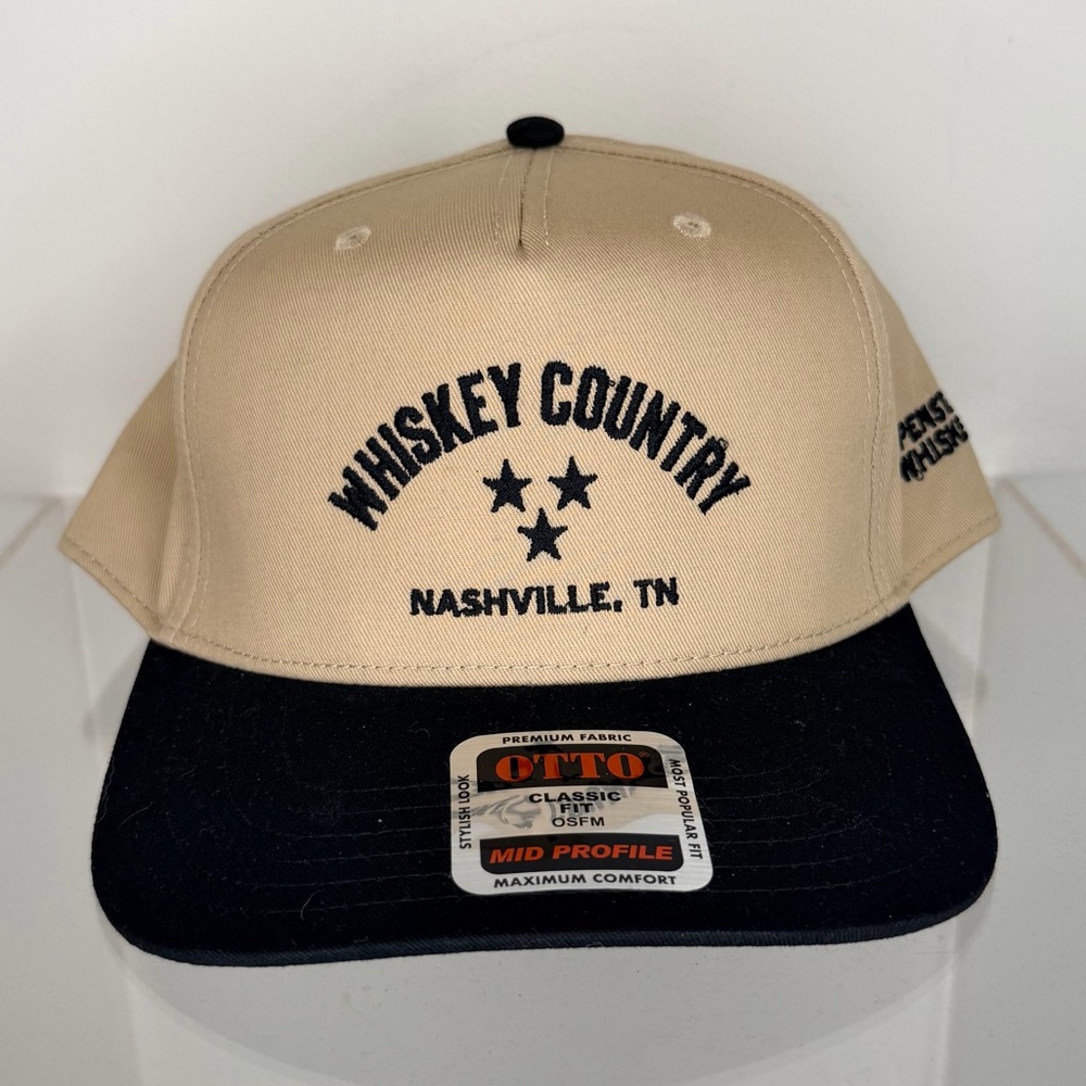 Whiskey Country Nashville TN Two-Tone Cap - Beige & Black